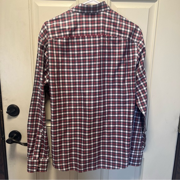 UNTUCKIT Mens Red Blue Plaid Button Down  Shirt Large Wrinkle Free - Picture 11 of 11
